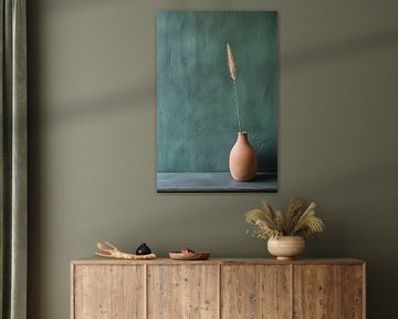 Rustic vase with blade of grass by Imperial Art House