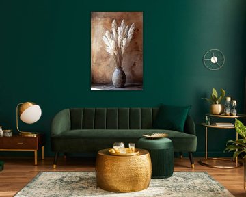 Rustic vase with pampas grass by Imperial Art House