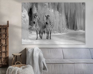 Zebra's in a Scandinavian Landscape by Karina Brouwer