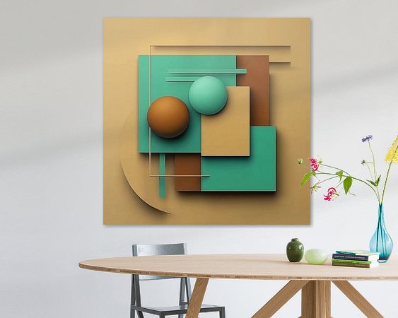 Voorbeeld van het werk in een kamer