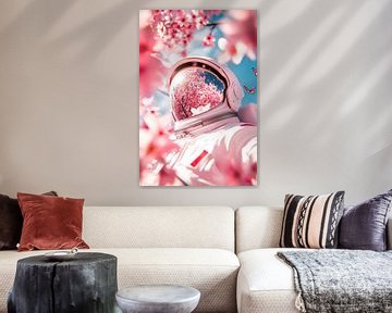 Astronaut in een zee van bloemen - Fantastisch perspectief van Poster Art Shop