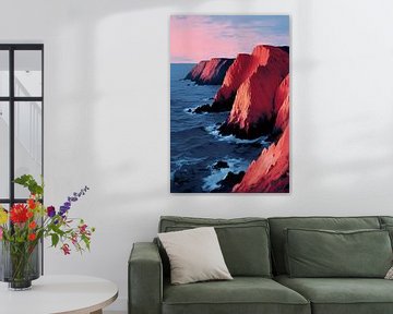 Rotsachtige kust bij zonsondergang van Imperial Art House