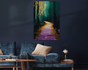 Mystical path in forest light