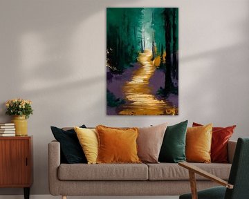 Abstract forest with illuminated path by Imperial Art House