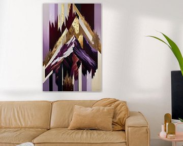 Abstracte bergen met gouden details van Imperial Art House