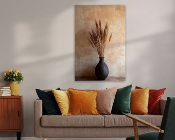 Pampas grass in dark vase by Imperial Art House