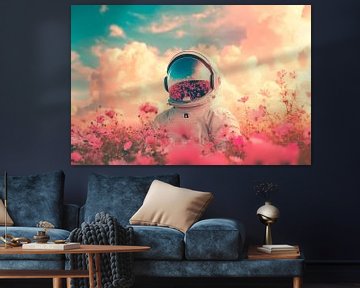 Astronaut in het bloemenveld - droomscenario van Poster Art Shop