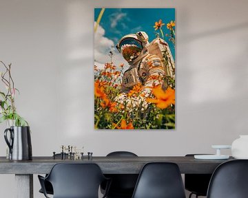 Astronaut in de bloementuin - Fantastisch van Poster Art Shop