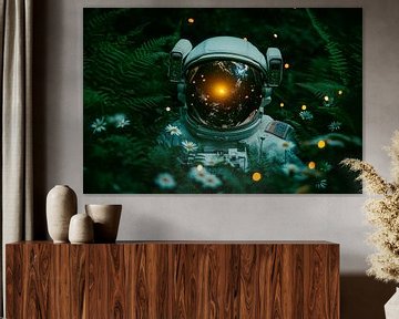 Astronaut in het bos - fantasierijke ontmoeting van Poster Art Shop
