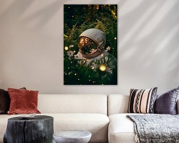 Astronaut in het groene bos - magische sfeer van Poster Art Shop