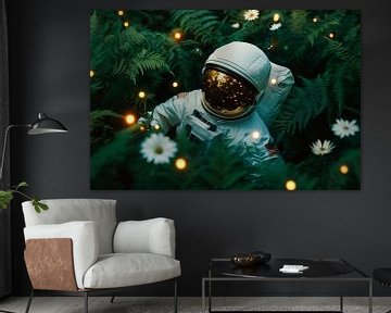 Astronaut in bloeiende natuur - Magisch van Poster Art Shop
