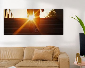 Montée vers la lumière - soleil & ; étapes sur Poster Art Shop