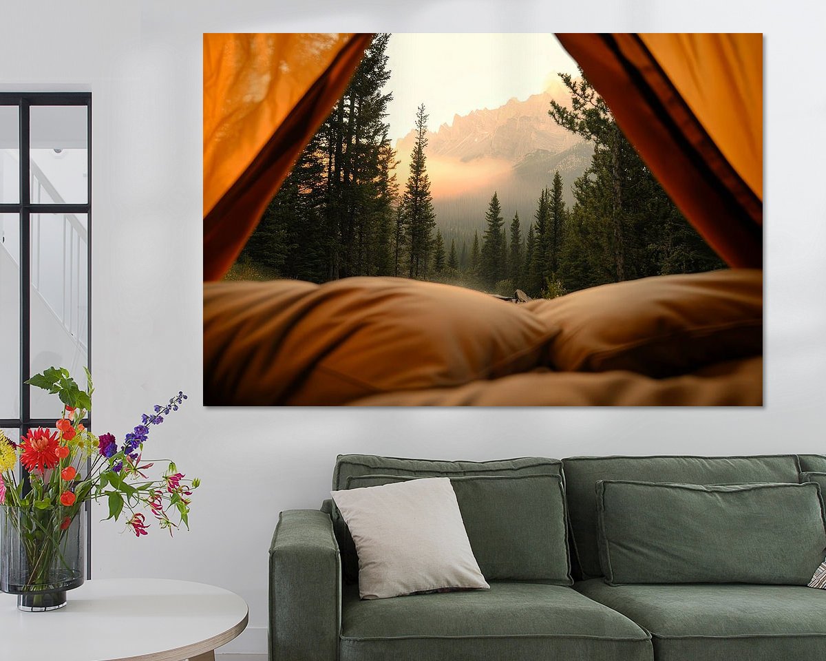 Voorbeeld van het werk in een kamer