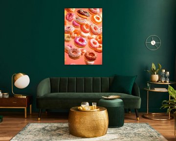 Kleurrijke donuts in de lucht - zoete verleiding van Poster Art Shop