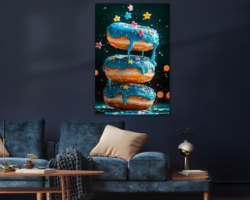 Kleurrijke donuts met sterrenglazuur van Poster Art Shop