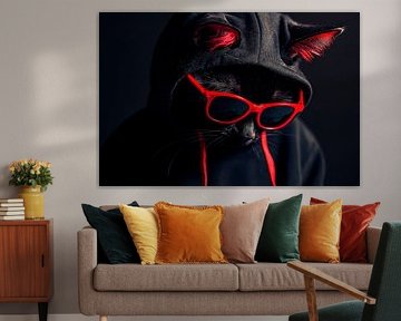 Cool cat in a hoodie with sunglasses by Poster Art Shop