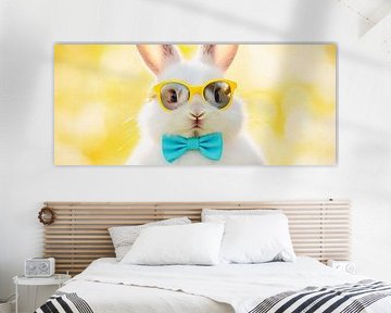 Lapin cool avec lunettes de soleil et nœud papillon sur Poster Art Shop