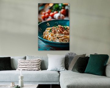 Creamy pasta with chicken and herbs by Poster Art Shop