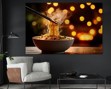 Des pâtes à la vapeur dans une atmosphère détendue sur Poster Art Shop