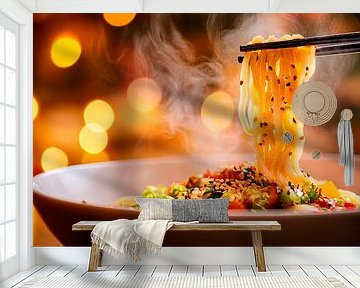 Gestoomde knoedels in een feestelijke sfeer van Poster Art Shop