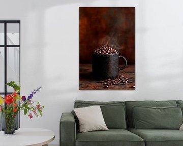 Steamer koffiebeker met bonenharmonie van Poster Art Shop