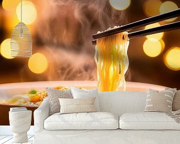 Stoommie met stokjes - gezellig verlicht van Poster Art Shop