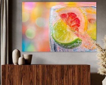Verfrissende bruisende drank met citrusvruchten van Poster Art Shop