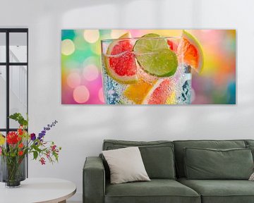 Verfrissende bruisende drank met fruit van Poster Art Shop