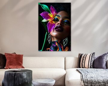 Imaginative portrait with flower accent by Poster Art Shop