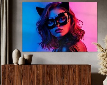 Imaginative cat figure with mask by Poster Art Shop