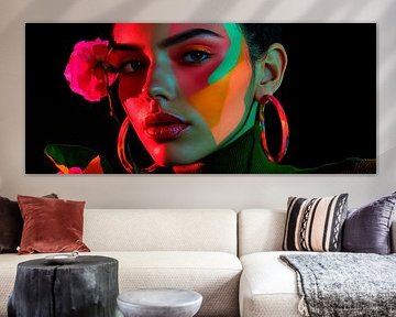 Play of colours on a female portrait by Poster Art Shop