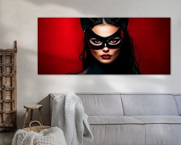 Fascination of the cat woman in portrait by Poster Art Shop