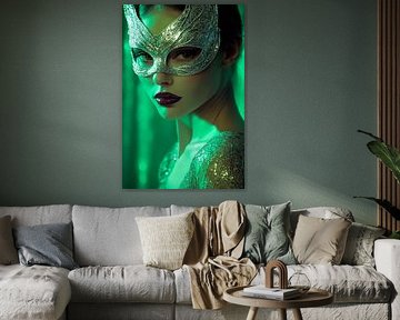 Fascinating portrait with mask - Glamorous by Poster Art Shop