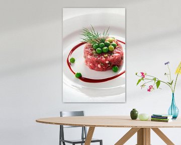 Finely prepared beef tartare with peas by Poster Art Shop