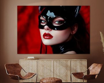 Feminine portrait in Catwoman mask by Poster Art Shop