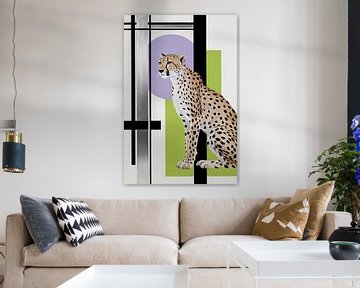 Elegante cheeta met abstract design van Imperial Art House
