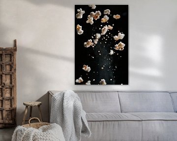 Flying popcorn kernels in the dark by Poster Art Shop