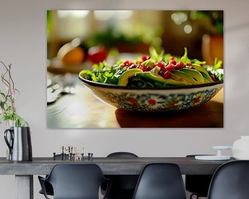 Fresh salad variation in colourful dishes by Poster Art Shop