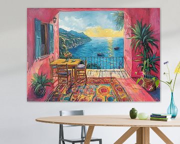 Matisse geïnspireerde zee Fauvisme zeezicht Middellandse Zee van Niklas Maximilian