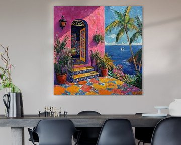 Matisse geïnspireerde zee Fauvisme zeezicht Middellandse Zee van Niklas Maximilian