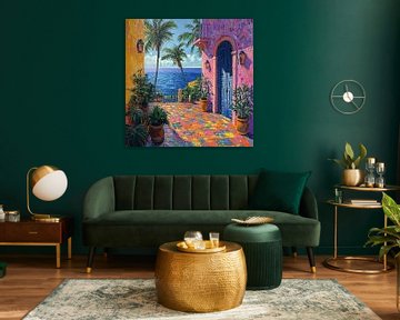 Matisse inspired sea Fauvism sea view Mediterranean by Niklas Maximilian