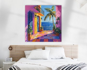 Matisse geïnspireerde zee Fauvisme zeezicht Middellandse Zee van Niklas Maximilian