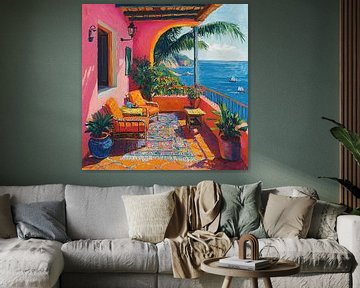 Matisse inspired Sea Sea view Fauvism Mediterranean by Niklas Maximilian