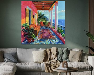 Matisse geïnspireerd Zee Zeezicht Fauvisme Middellandse Zee van Niklas Maximilian