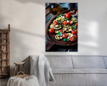 Grilled vegetables with feta - play of colours by Poster Art Shop