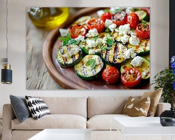 Grilled vegetables with feta and herbs by Poster Art Shop
