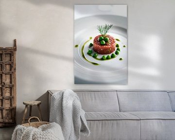 Gourmet plate with beef tartare and peas by Poster Art Shop