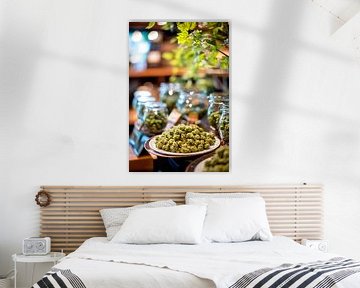 Green herbs in a stylish shop arrangement by Poster Art Shop