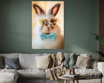 Mooi konijntje met zonnebril en strikje van Poster Art Shop