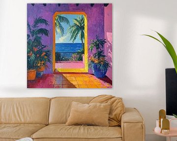 Op Matisse geïnspireerd Mediterraan Zeezicht Zee Fauvisme van Niklas Maximilian